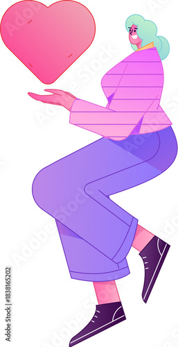 A relief illustration of a figure holding a caring hand, embodying the act of sharing affection.
