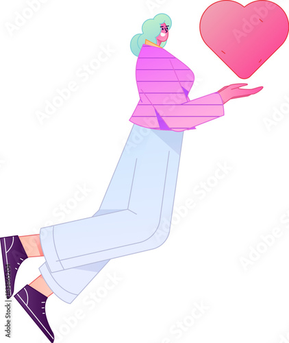 A relief illustration of a figure holding a caring hand, embodying the act of sharing affection.
