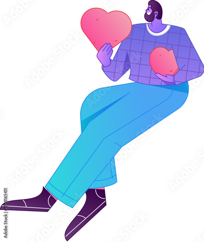 A relief illustration of a figure holding a caring hand, embodying the act of sharing affection.
