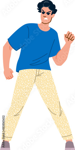 Angry man expressing frustration and aggression feeling rage