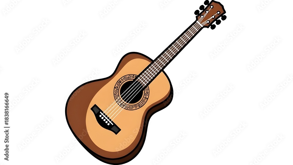 Fototapeta premium Guitar icon. Acoustic guitar. Vector illustration stock illustration