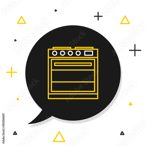 Line Oven icon isolated on white background. Stove gas oven sign. Colorful outline concept. Vector
