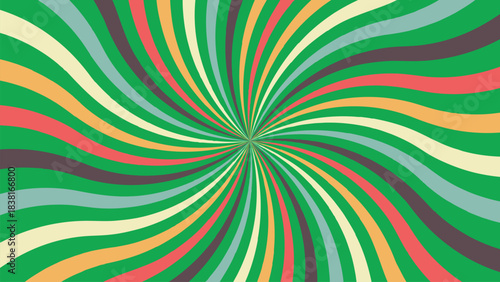 Vector set of swirling ridial backgrounds. spiral, sunburst, spinning rays patterns. Twisted and distorted vector texture in trendy retro groovy hippie 70s psychedelic style. Y2k aesthetic.