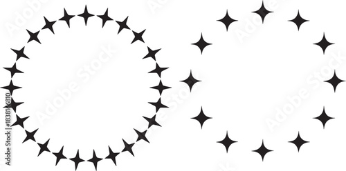 Star Circle Frame – Decorative Ring of Stars Vector Design