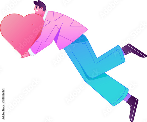 A relief illustration of a figure holding a caring hand, embodying the act of sharing affection.
