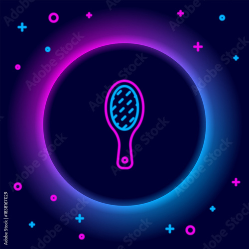 Glowing neon line Nail file icon isolated on black background. Manicure tool. Colorful outline concept. Vector