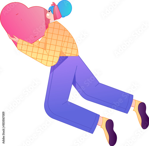 A relief illustration of a figure holding a caring hand, embodying the act of sharing affection.
