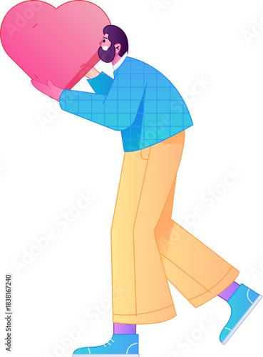 A relief illustration of a figure holding a caring hand, embodying the act of sharing affection.
