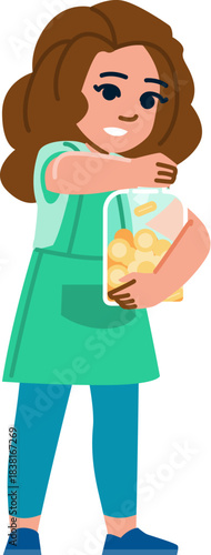Girl saving money in jar for future financial growth