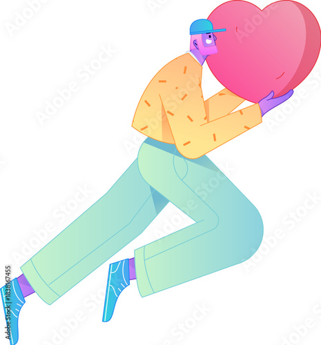 A relief illustration of a figure holding a caring hand, embodying the act of sharing affection.
