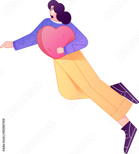 A relief illustration of a figure holding a caring hand, embodying the act of sharing affection.
