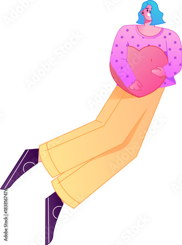 A relief illustration of a figure holding a caring hand, embodying the act of sharing affection.
