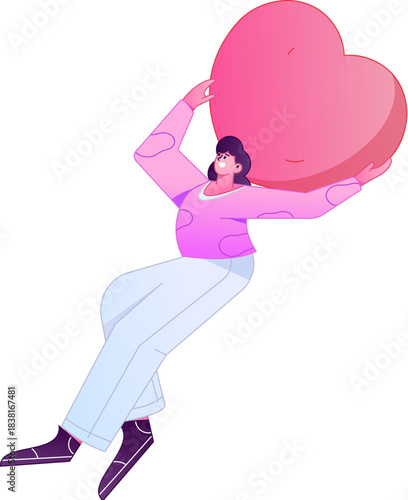 A relief illustration of a figure holding a caring hand, embodying the act of sharing affection.
