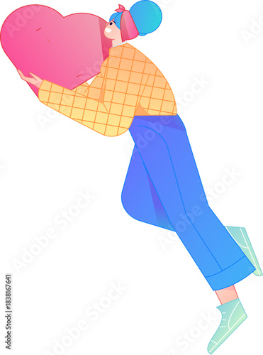 A relief illustration of a figure holding a caring hand, embodying the act of sharing affection.
