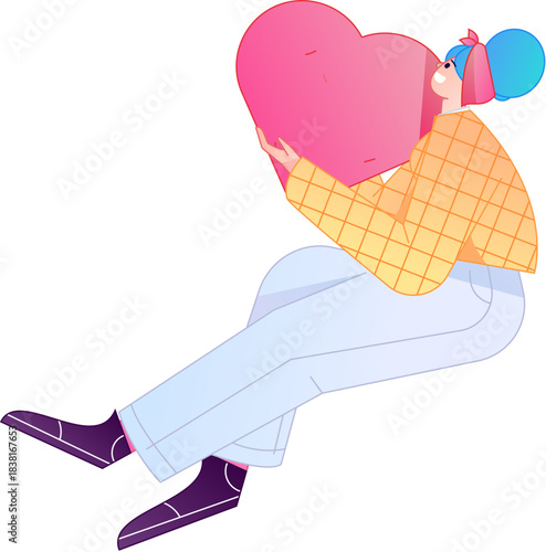 A relief illustration of a figure holding a caring hand, embodying the act of sharing affection.
