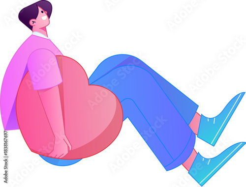 A relief illustration of a figure holding a caring hand, embodying the act of sharing affection.
