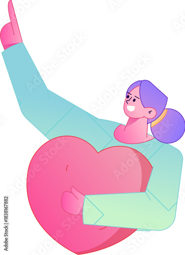 A relief illustration of a figure holding a caring hand, embodying the act of sharing affection.
