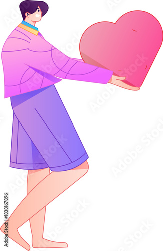 A relief illustration of a figure holding a caring hand, embodying the act of sharing affection.
