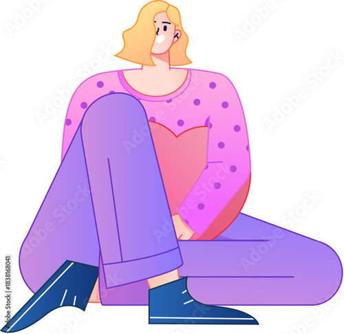 A relief illustration of a figure holding a caring hand, embodying the act of sharing affection.
