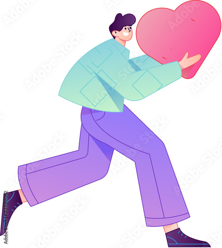 A relief illustration of a figure holding a caring hand, embodying the act of sharing affection.
