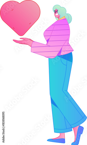 A relief illustration of a figure holding a caring hand, embodying the act of sharing affection.
