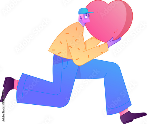 A relief illustration of a figure holding a caring hand, embodying the act of sharing affection.
