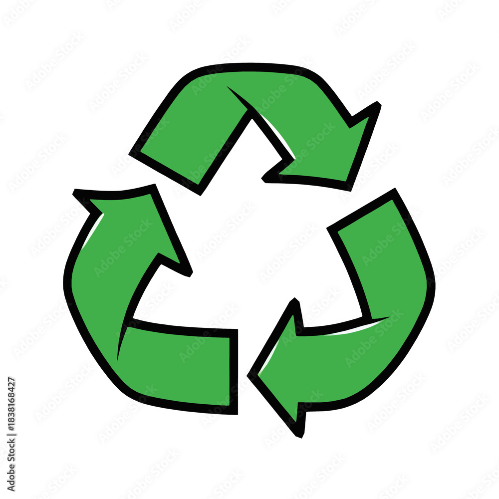 Fototapeta premium recycle symbol on white background