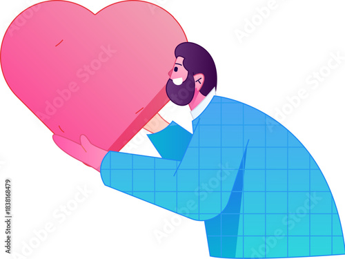 A relief illustration of a figure holding a caring hand, embodying the act of sharing affection.
