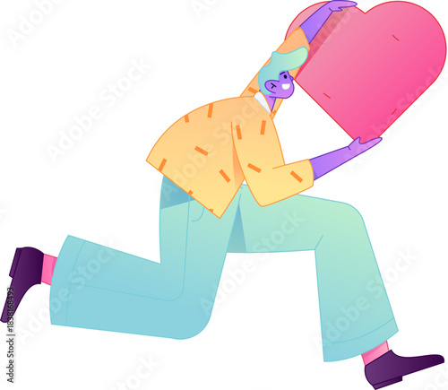 A relief illustration of a figure holding a caring hand, embodying the act of sharing affection.
