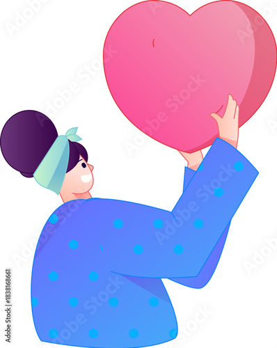 A relief illustration of a figure holding a caring hand, embodying the act of sharing affection.
