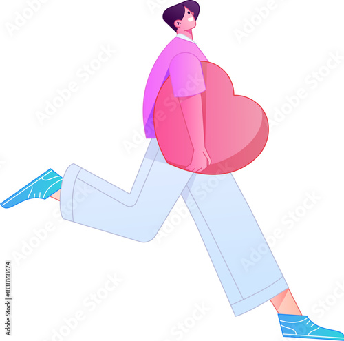 A relief illustration of a figure holding a caring hand, embodying the act of sharing affection.
