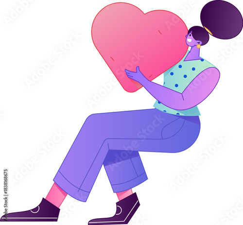 A relief illustration of a figure holding a caring hand, embodying the act of sharing affection.
