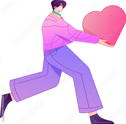 A relief illustration of a figure holding a caring hand, embodying the act of sharing affection.
