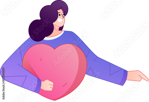 A relief illustration of a figure holding a caring hand, embodying the act of sharing affection.
