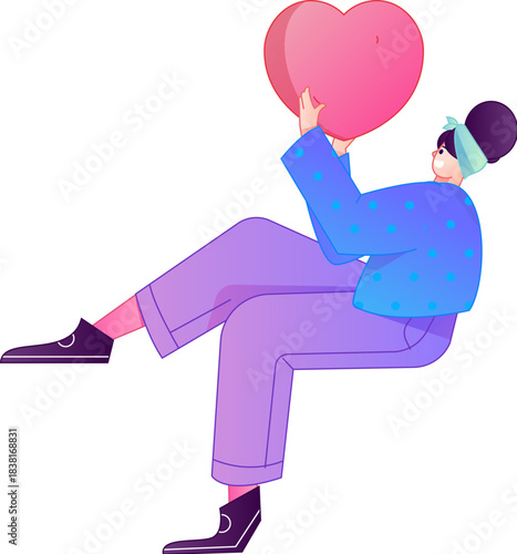 A relief illustration of a figure holding a caring hand, embodying the act of sharing affection.
