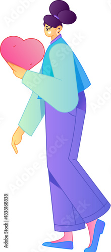 A relief illustration of a figure holding a caring hand, embodying the act of sharing affection.
