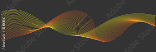 Dynamic flowing wave lines design element. Abstract wave line for banner, template, wallpaper background with wave design. Smooth Flowing Gradient Curves. Vector illustration 