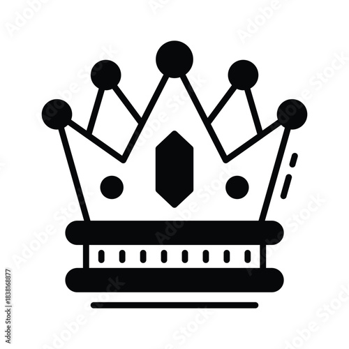 Creatively designed amazing glyph icon of crown in trendy style
