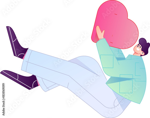 A relief illustration of a figure holding a caring hand, embodying the act of sharing affection.
