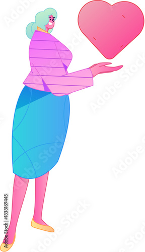 A relief illustration of a figure holding a caring hand, embodying the act of sharing affection.
