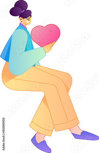 A relief illustration of a figure holding a caring hand, embodying the act of sharing affection.
