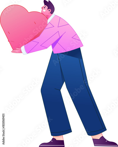 A relief illustration of a figure holding a caring hand, embodying the act of sharing affection.
