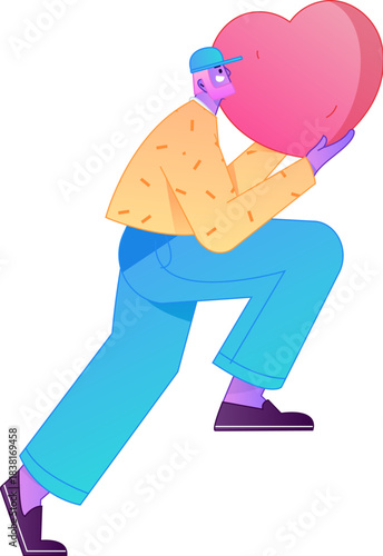 A relief illustration of a figure holding a caring hand, embodying the act of sharing affection.
