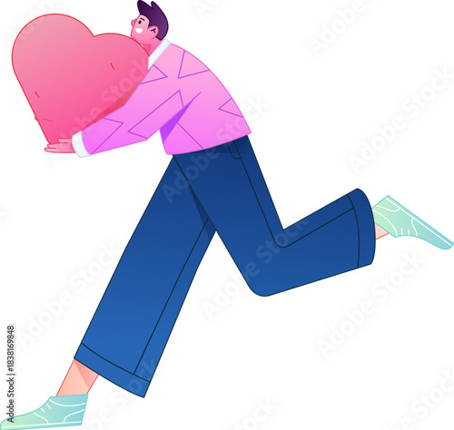 A relief illustration of a figure holding a caring hand, embodying the act of sharing affection.
