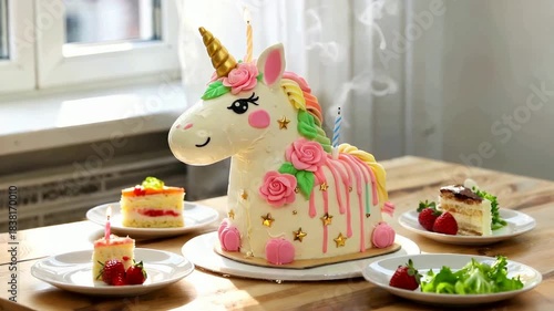 Magical Unicorn Cake Celebration - A Sweet Treat for Special Occasions.