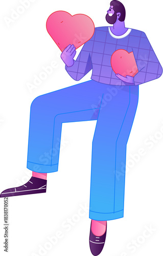 A relief illustration of a figure holding a caring hand, embodying the act of sharing affection.
