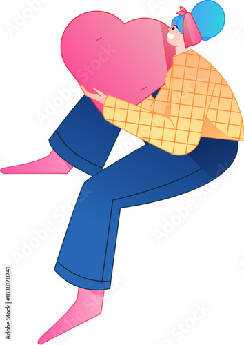 A relief illustration of a figure holding a caring hand, embodying the act of sharing affection.
