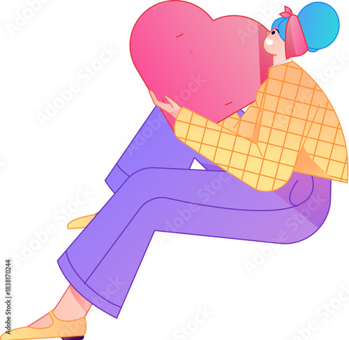 A relief illustration of a figure holding a caring hand, embodying the act of sharing affection.
