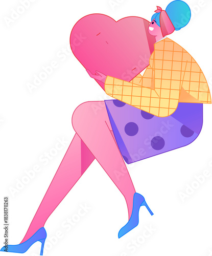 A relief illustration of a figure holding a caring hand, embodying the act of sharing affection.
