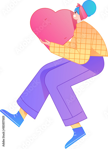 A relief illustration of a figure holding a caring hand, embodying the act of sharing affection.
